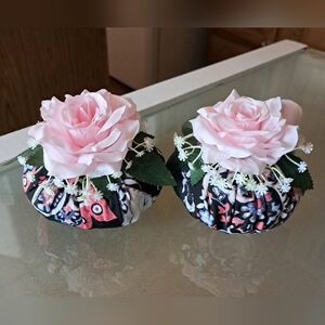 Pink Floral Decor Pumpkins 15" Around. ( Handmade )